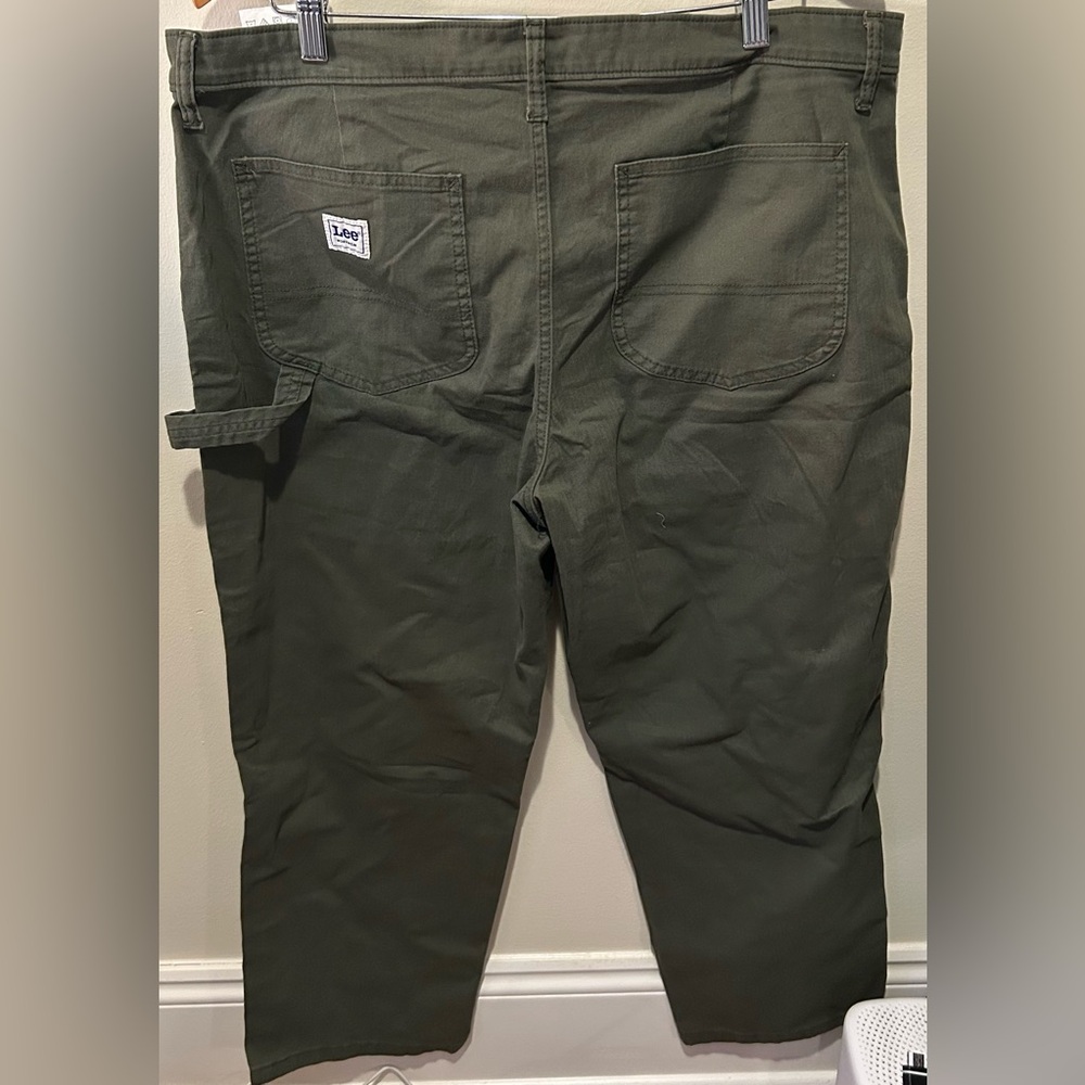 NWT Lee Heritage Olive Green Cropped Carpenter Pants SIZE 18 - Picture 3 of 5